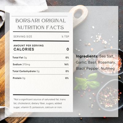 Borsari Original Seasoning Salt 2-Shaker Gift Set - Seasoned Salt Blend - Gourmet Seasoning Set With Herbs and Spices - All Natural Seasoning Blend for Cooking (Original 4 oz, Pack of 2)