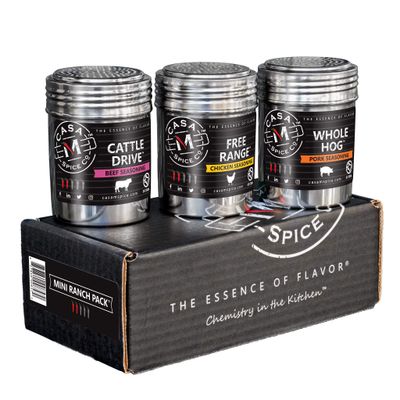 Casa M Spice Co Mini Ranch Pack - Spice Seasoning Set  Low Sodium  No MSG  BBQ Spices and Seasonings  Gourmet Gift Set  Perfect Kit for Barbecue, Grilling &amp; Smoking