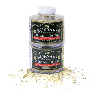 Borsari Original Seasoning Salt 2-Shaker Gift Set - Seasoned Salt Blend - Gourmet Seasoning Set With Herbs and Spices - All Natural Seasoning Blend for Cooking (Original 4 oz, Pack of 2)