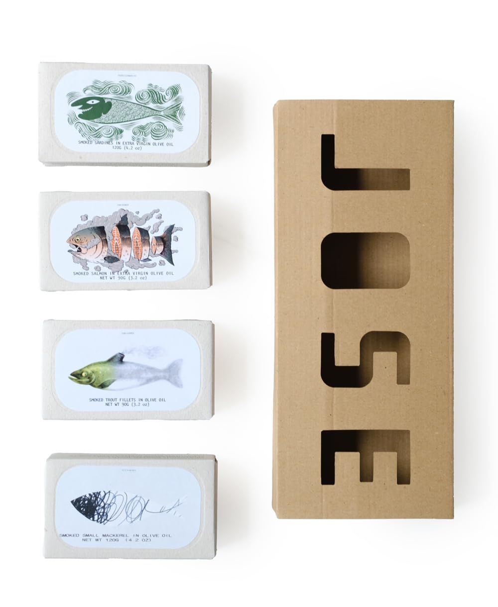 Jose Gourmet Smoked Tinned Fish Sampler 4-Pack