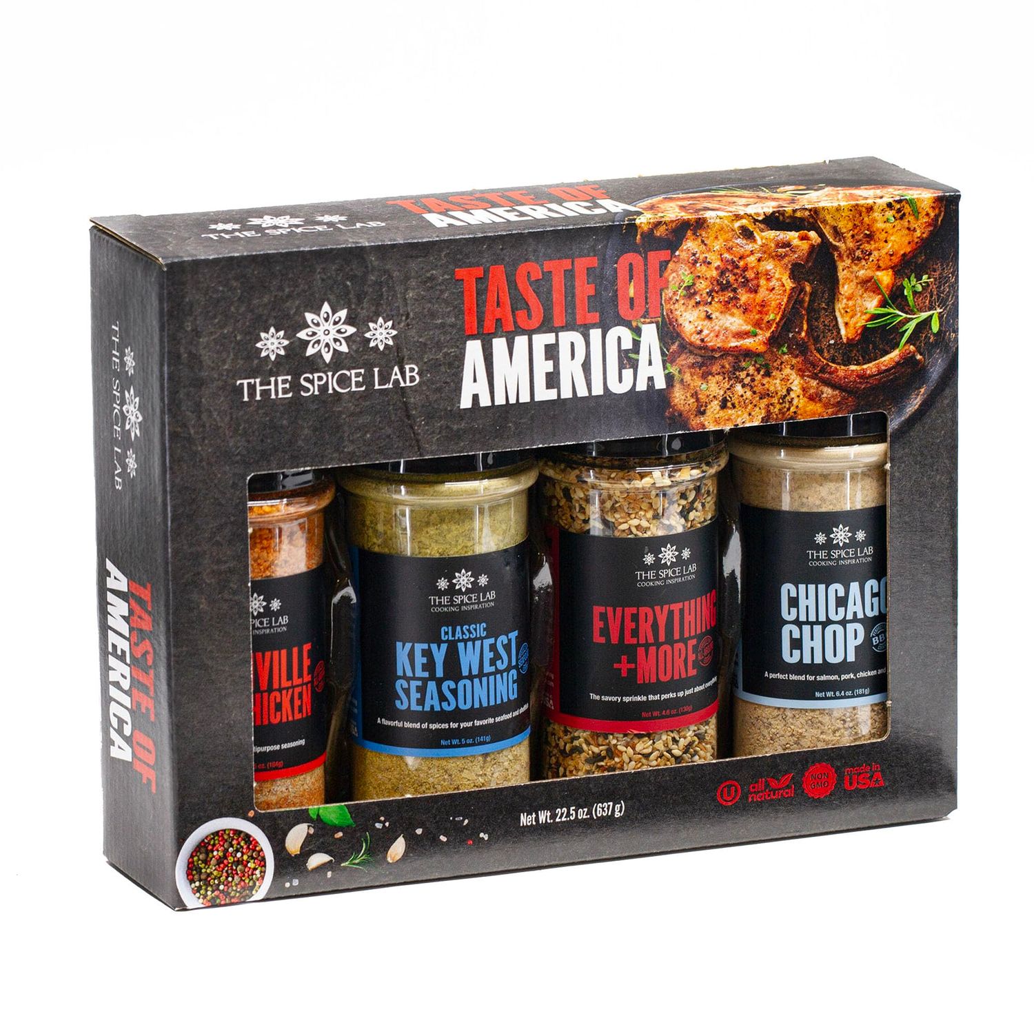 The Spice Lab Taste of America Spices and Seasonings Ultimate Grilling Set - Gift Kit for Cooking, Air Fryers &amp; Men - Made in the USA