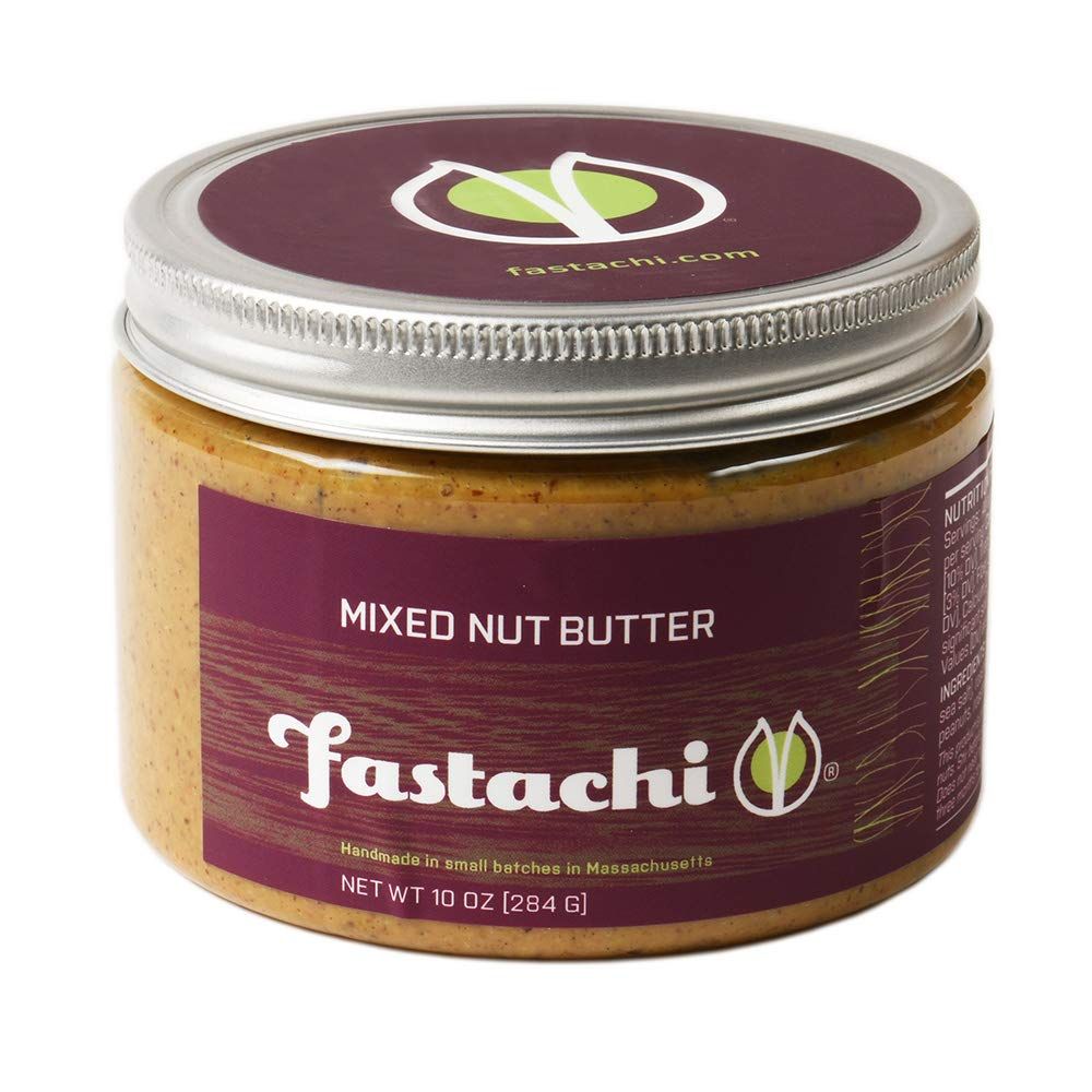 Fastachi Mixed Nut Butter (10oz) | All-Natural | Sea Salt | Hand Roasted | Energy Boosting Crunchy Nut Butter | 7-Nut Blend |Non-GMO | Gluten-Free | Vegan | Low-carb and Paleo- friendly