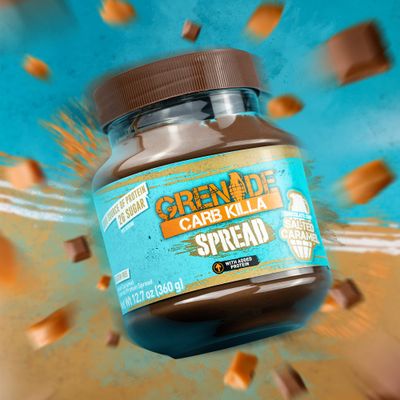 Grenade Carb Killa Protein Chocolate Spread, High Protein Low Sugar, Gluten Free No Stir, Chocolate Chip Salted Caramel, 12.7oz