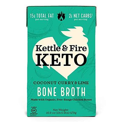 KETTLE &amp; FIRE Coconut Curry Chicken Bone Broth, 16.9 OZ, Packaging may vary