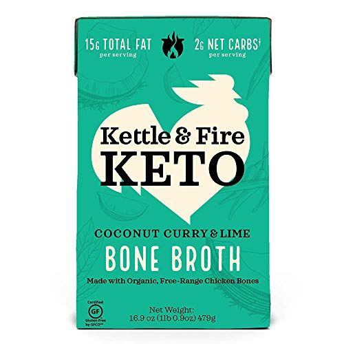 KETTLE &amp; FIRE Coconut Curry Chicken Bone Broth, 16.9 OZ, Packaging may vary