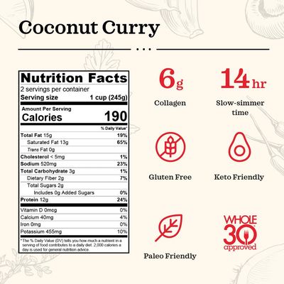 KETTLE &amp; FIRE Coconut Curry Chicken Bone Broth, 16.9 OZ, Packaging may vary