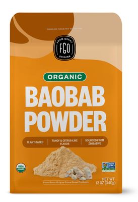 FGO Organic Baobab Powder, from Zimbabwe, 12oz (Pack of 1)