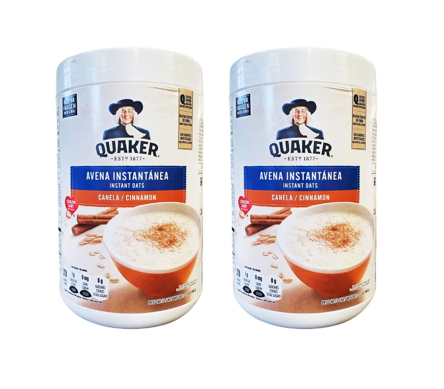 Quaker Avena Instantanea Instant Oats Cinnamon (2 Pack, Total of 46.6oz)