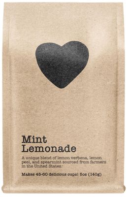 Mint Lemonade, 45-60 Servings, Eco-Conscious Zip Pouch, Caffeine Free, Pure Loose Leaf Tea Grown in America, 5 Ounce (Medium)