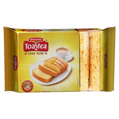 BRITANNIA Premium Cake Rusk 8.46oz (240g) | Pack of 1 | Crispy Tea Snack | Goodness of Milk and Egg | Delicious, Light &amp; Crispy Toasted Bread