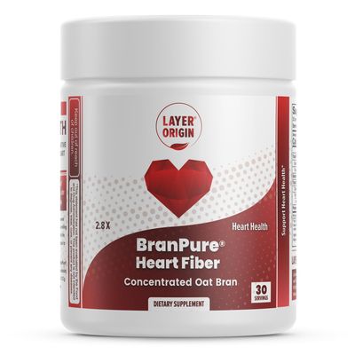 Layer Origin BranPure Super Concentrated Oat Bran Fiber Supplement - Heart Health Fiber, 1.5g Soluble Oat Beta-Glucan per Serving, Powder, 30 Servings