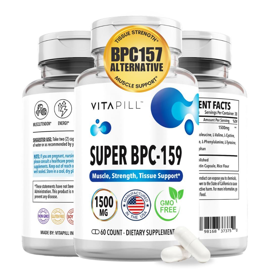 VITAPILL BPC 157 Peptide Capsules Alternative - Super BPC-159 Premium Grade Complex Blend for Muscle, Workout and Joint Support - 60 Capsules Made in USA