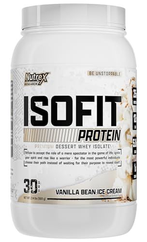 Nutrex Research IsoFit Whey Protein Powder Instantized 100% Whey Protein Isolate (30 Servings (Pack of 1), Vanilla Bean Ice Cream)