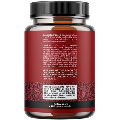 Red Yeast Rice with CoQ10 Supplement - Extra Strength Red Yeast Rice 1200 mg. Capsules with CoQ10 100mg Per Serving - Heart Health Supplement 3rd Party Tested Vegan Non-GMO & Citrinin-Free (2 Months)