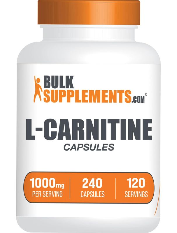 BulkSupplements.com L-Carnitine 1000mg Capsules - Carnitine Supplement, L Carnitine 1000mg, L-Carnitine Capsules - 2 Capsules per Serving (1000mg), 240 Capsules (Pack of 1)
