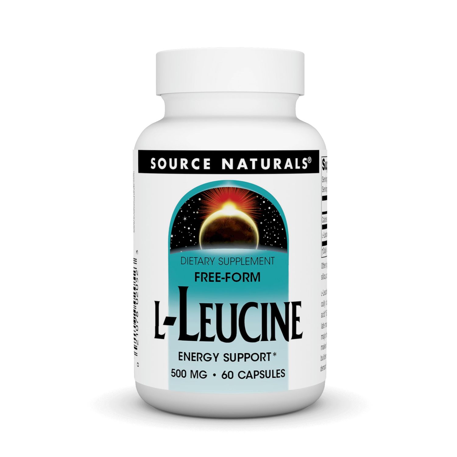 Source Naturals L-Leucine A Free Form Essential Amino Acid Supplement for Energy Support - 60 Capsules