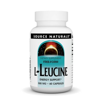 Source Naturals L-Leucine A Free Form Essential Amino Acid Supplement for Energy Support - 60 Capsules