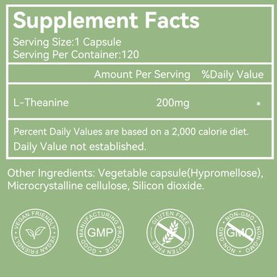 EAZGOO L-Theanine 200mg, Amino Acid Supplement to Support Relaxation, Stress, L Theanine Capsules - Non-GMO, Gluten Free, 240 Veg Capsules