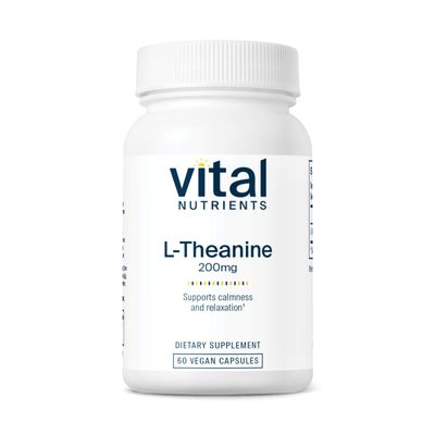 Vital Nutrients L-Theanine 200mg | Vegan Supplement | L Theanine Supplement Supports Normal Stress Levels and Cognitive Function* | Gluten, Dairy and Soy Free | 60 Capsules