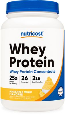 Nutricost Whey Protein Powder Pineapple Whip (2 LBS) - Gluten-Free, GMO-Free, from Whey Protein Concentrate