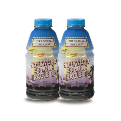 Hollywood diet - 48-Hour Miracle Fruit Juice Cleanse Diet 2-Pack, Detox Cleanse for Weight Loss &amp; Rejuvenation, Food Replacement, Fast Acting Diet, Delicious &amp; Tasty Formula, 32 Fl. Oz.