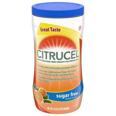 Citrucel Sugar Free Orange Flavor Methylcellulose Fiber Therapy Powder for Regularity, 16.9 ounce (Pack of 3)