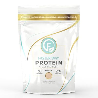 Faster Way to Fat Loss - Grass Fed Protein Powder Vanilla Flavor, Dairy-Free Alternative to Whey Protein Powder, Pure Hydrolyzed Beef Protein Isolate with All 9 Essential Amino Acids. Non-GMO - 660g