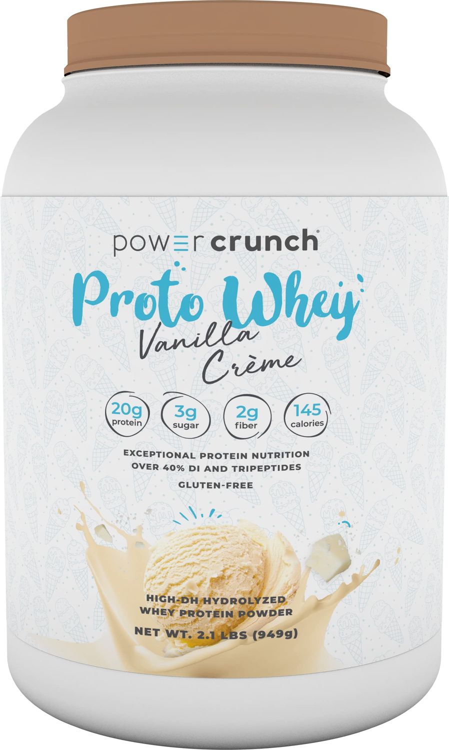 Power Crunch Proto Whey Vanilla Crme Protein Powder, 20g Protein, 26 Servings 1 Container of 2.1 LBS (949 g)