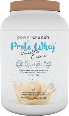 Power Crunch Proto Whey Vanilla Crme Protein Powder, 20g Protein, 26 Servings 1 Container of 2.1 LBS (949 g)