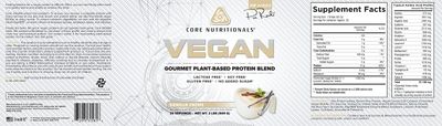 Core Nutritionals Platinum Vegan Gourmet Plant-Based Protein Blend with 21 Grams of Pea Protein, Lactose, Soy and Gluten Free (Vanilla Creme)