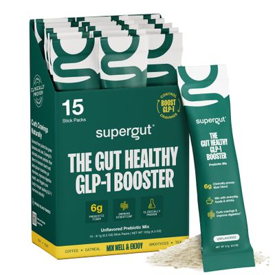 Gut Healthy GLP-1 Booster | High Fiber Supplement Mix | May Support Digestion | No Sugar | Soy Free | Keto Friendly | Unflavored Plant Based Powder (15 Servings, 1 Box)