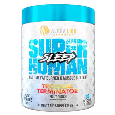 ALPHA LION Superhuman Sleep Supplement, Night Time Aid, Muscle Recovery, Muscle Builder &amp; Gainer, Improves Body Composition (30 Servings, Fruit Punch Flavor)