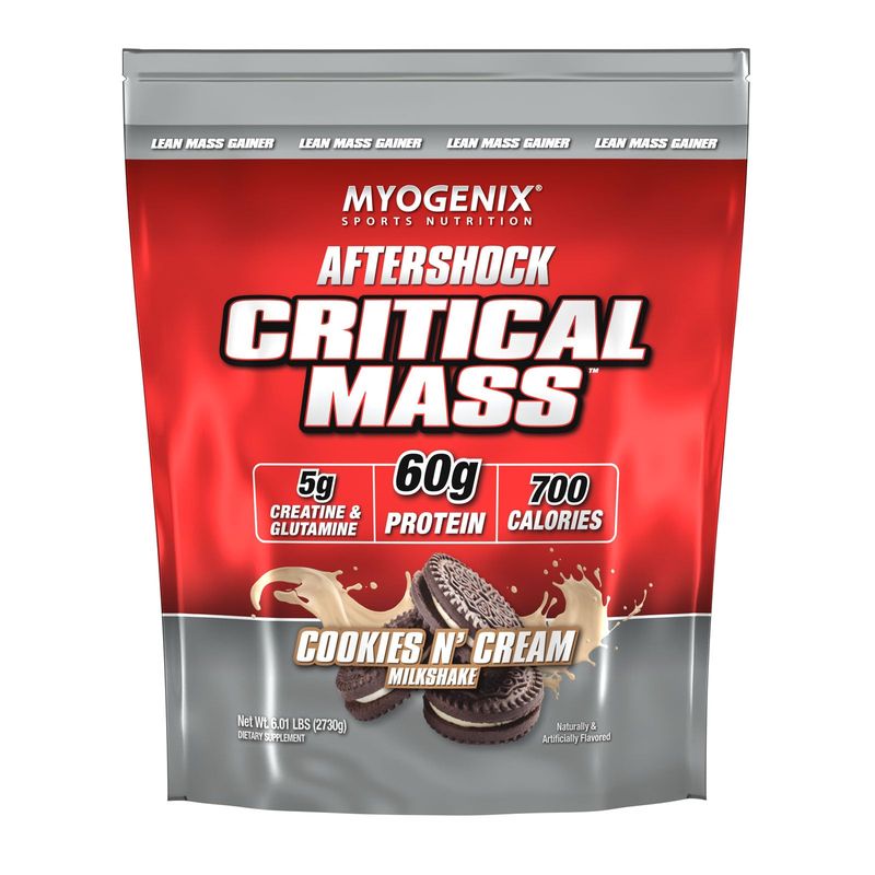 Myogenix Critical Mass - Cookies and Cream Flavored Muscle Mass Weight Gain Supplement, Zero Lactose Protein Powder, Anabolic Whey Protein (6.01 lbs)