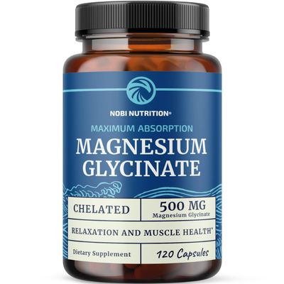 Magnesium Glycinate 500mg | Chelated for Muscle Relaxation, Bones, Heart, Nerve, Sleep &amp; Calm Support for Women &amp; Men | High Absorption Magnesium Chelate Supplement &amp; Bisglycinate Complex | 120ct