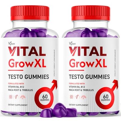 (2 Pack) Vital Grow XL Gummies, Vital Grow XL Testo Gummies Maximum Strength Advanced Vitamin Formula, Vital GrowXL Vitale VitalGrowXL Me Gomitas Premium Chewable Vitalgrow Supplement (120 Gummies)