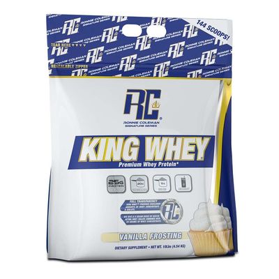Ronnie Coleman Signature Series Whey Concentrate + Isolate Protein Powder, Pre Workout Shake Mix for Lean Muscle Support, Low Sugar Supplement for Women &amp; Men, Vanilla Frosting Flavor, 10 lbs