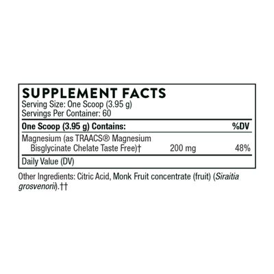 Thorne Magnesium Bisglycinate - Powdered Magnesium Formula - Support Restful Sleep, Muscle Relaxation, Heart Health, and Metabolism - NSF Certified for Sport - Gluten-Free - 6.5 Oz - 60 Servings