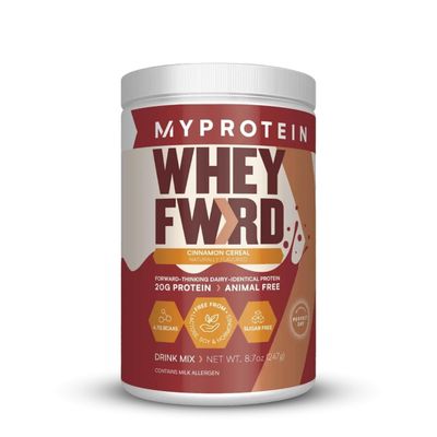 Myprotein Whey Forward Animal-Free Protein Powder, 1.09 Lbs (20 Servings) Cinnamon Cereal, 20g Protein &amp; 4.7g BCAA Per Serving, Lactose and Sugar Free, Protein Shake for Muscle Strength &amp; Recovery