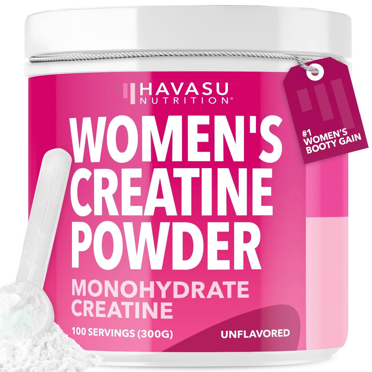 Creatine for Women With Micronized Creatine Monohydrate Powder for Post Workout Recovery Powder - Creatine for Women Booty Gain - 3g Unflavored, Non-GMO, Vegan Creatine Powder for Woman - 100 Servings