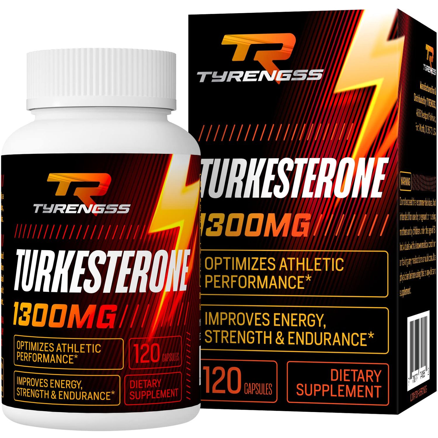 Testosterone Booster, Turkesterone Supplement 1300mg Ultra High Strength (Ajuga Turkestanica Extract Std. to 20% Testosterone), for Athletic Performance &amp; Muscle Mass,120 Capsules