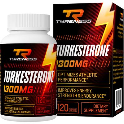 Testosterone Booster, Turkesterone Supplement 1300mg Ultra High Strength (Ajuga Turkestanica Extract Std. to 20% Testosterone), for Athletic Performance &amp; Muscle Mass,120 Capsules