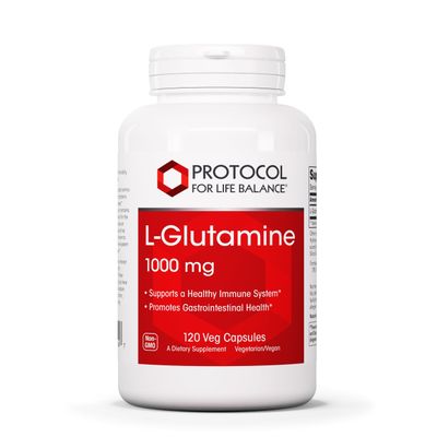 Protocol L-Glutamine 1000mg - Amino Acid - Muscle Tissue, Gut Health, Immune Health - 120 Veg Caps