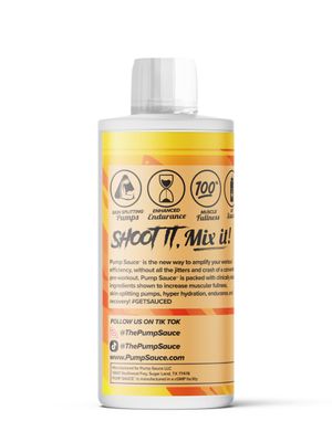 Pump Sauce Pre-Workout - 32 oz, Clappin Peach Punch, No Caffeine, Full Spectrum Liquid, Gluten Free, Vegan, Zero Sugar