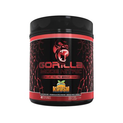 Gorilla Mode Nitric Stimulant Free Pre-Workout - Best Tasting and Most Effective Stimulant Free Pre-Workout/Massive Pumps  Vasodilation  Power / 680 Grams (Krush)