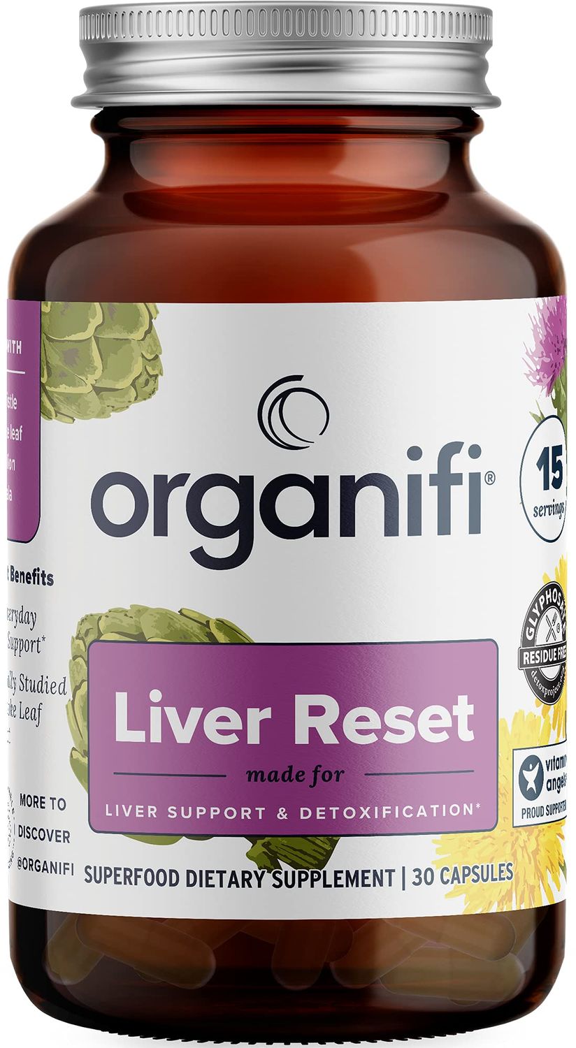 Organifi - Liver Reset - Liver Detox - Digestive and Immune Support - Promotes Cellular Energy Production, 30 Capsules