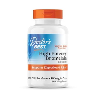 Doctor&#39;s Best 3000 GDU Bromelain Proteolytic Digestive Enzymes Supplements, Supports Healthy Digestion, Joint Health, Nutrient Absorption, 500 mg,Capsule, 90 Count(Pack of 1)