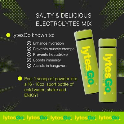 lytesGo Electrolytes Powder Hydration Drink - No Sugar - Watermelon Flavor - Electrolyte Powder for Recovery - 50 Servings