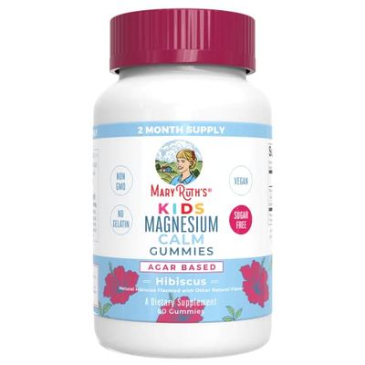 MaryRuth Organics Kids Magnesium Citrate Gummies by MaryRuth&#39;s | 2 Month Supply | Sugar-Free | Calm Magnesium Gummies for Kids 2+ | Bone Health | Calcium Absorption | Vegan | 60 Count