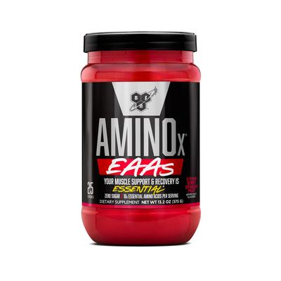 BSN Amino X EAAs, Muscle Recovery &amp; Endurance, 10g Essential Amino Acids, 5g BCAAs, Zero Sugar, Caffeine Free, Strawberry Dragonfruit, 13.2oz, 25 Servings