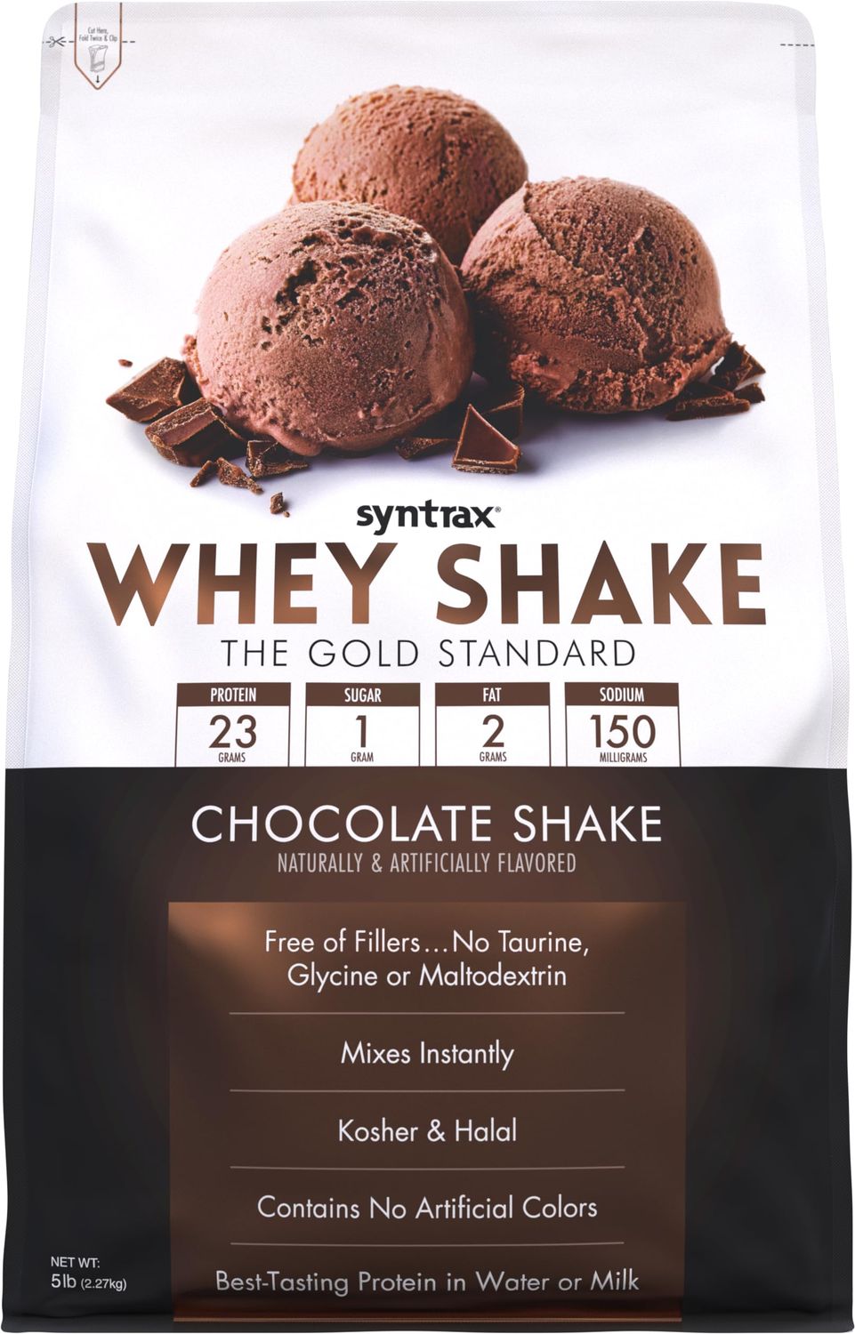 Syntrax Nutrition Whey Shake Protein Powder, Cold Filtered &amp; Undenatured Whey Protein Blend, Chocolate Shake, 5 lbs